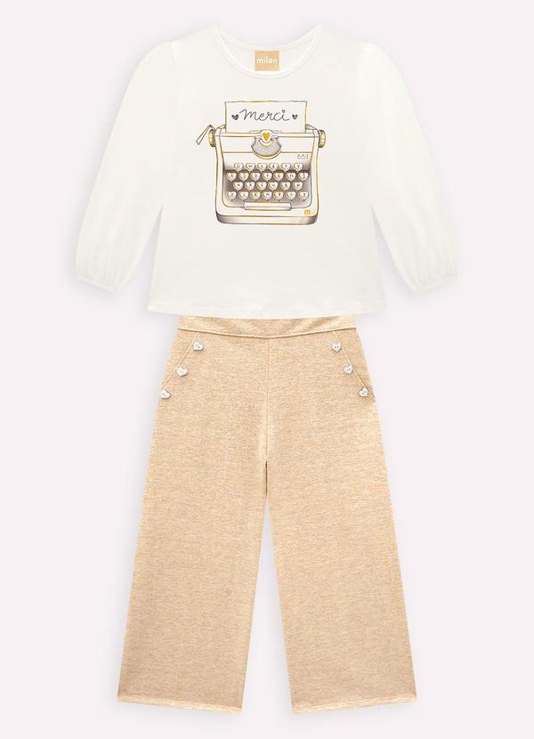 Milon - Conjunto Infantil Menina Estampa Off White 2