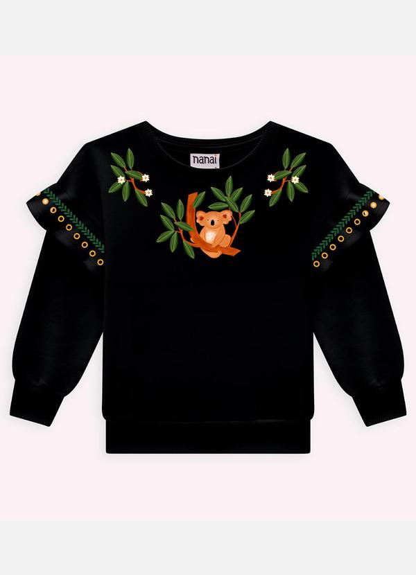 Nanai - Conjunto Infantil Menina Estampa Preto 2