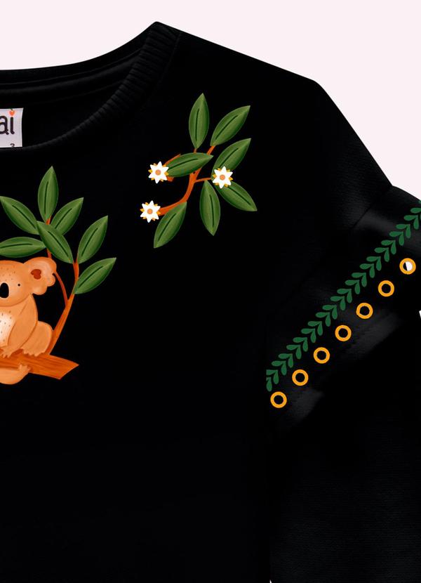 Nanai - Conjunto Infantil Menina Estampa Preto 4