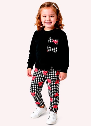 Kyly - Conjunto Infantil Menina Estampa Preto - KYLY