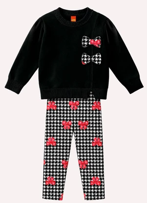 Kyly - Conjunto Infantil Menina Estampa Preto - KYLY