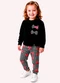 Kyly - Conjunto Infantil Menina Estampa Marrom - variação: Preto
