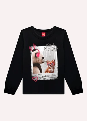 Kyly - Conjunto Infantil Menina Estampa Preto - KYLY