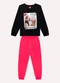 Kyly - Conjunto Infantil Menina Estampa Branco - variação: Preto