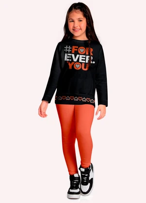 Kyly - Conjunto Infantil Menina Estampa Preto - KYLY