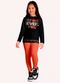 Kyly - Conjunto Infantil Menina Estampa Preto - variação: Preto