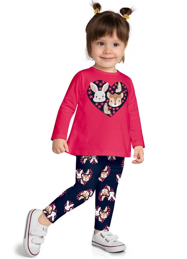 Kyly - Conjunto Infantil Menina Estampa Rosa