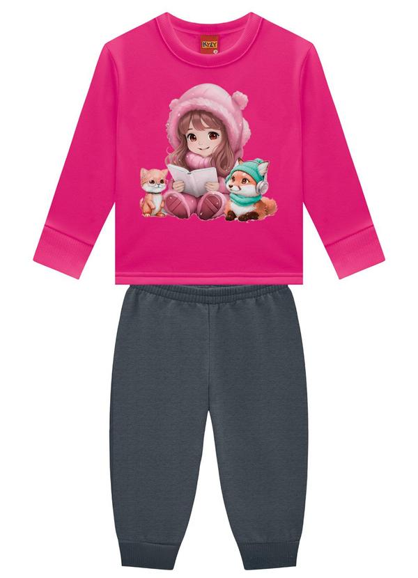 Kyly - Conjunto Infantil Menina Estampa Rosa