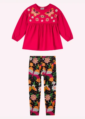 Nanai - Conjunto Infantil Menina Estampa Rosa - NANAI
