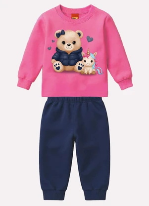 Kyly - Conjunto Infantil Menina Estampa Rosa - KYLY