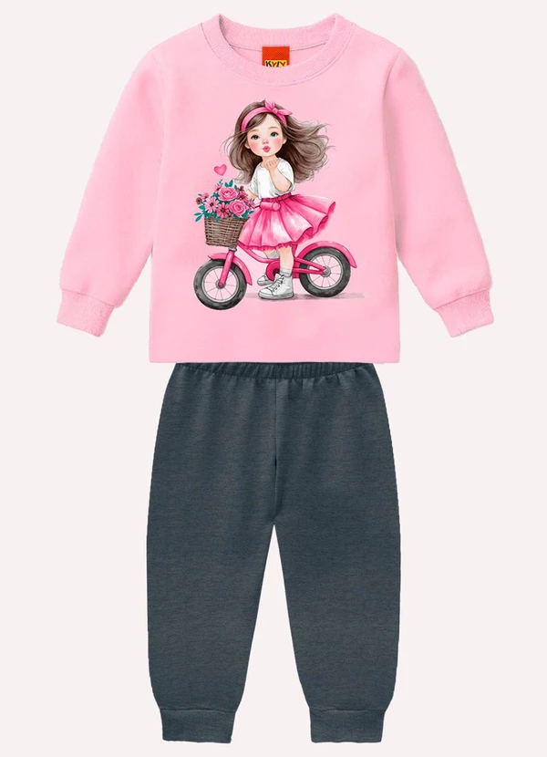 Kyly - Conjunto Infantil Menina Estampa Rosa