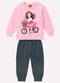 Kyly - Conjunto Infantil Menina Estampa Bege - variação: Rosa