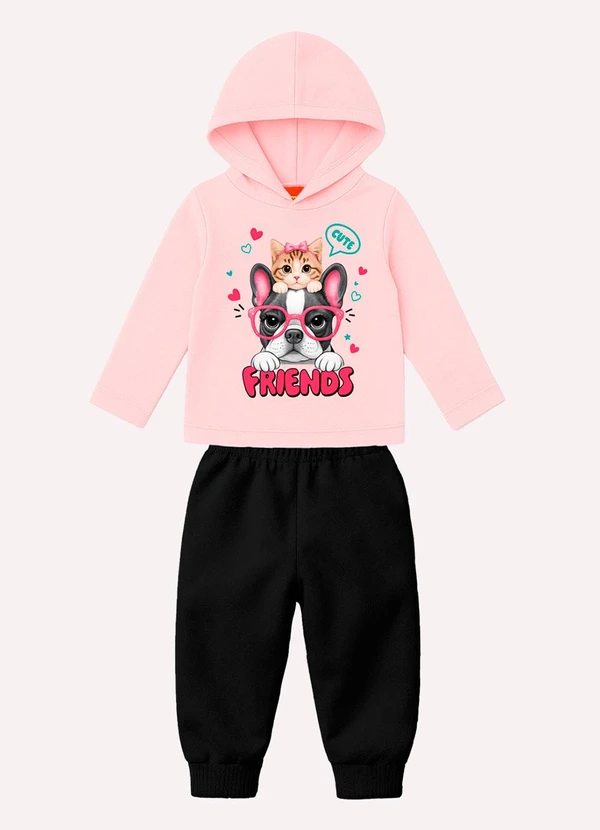 Kyly - Conjunto Infantil Menina Estampa Rosa