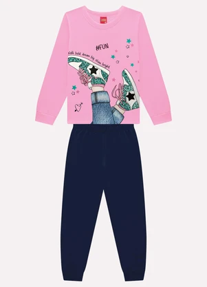 Kyly - Conjunto Infantil Menina Estampa Rosa - KYLY