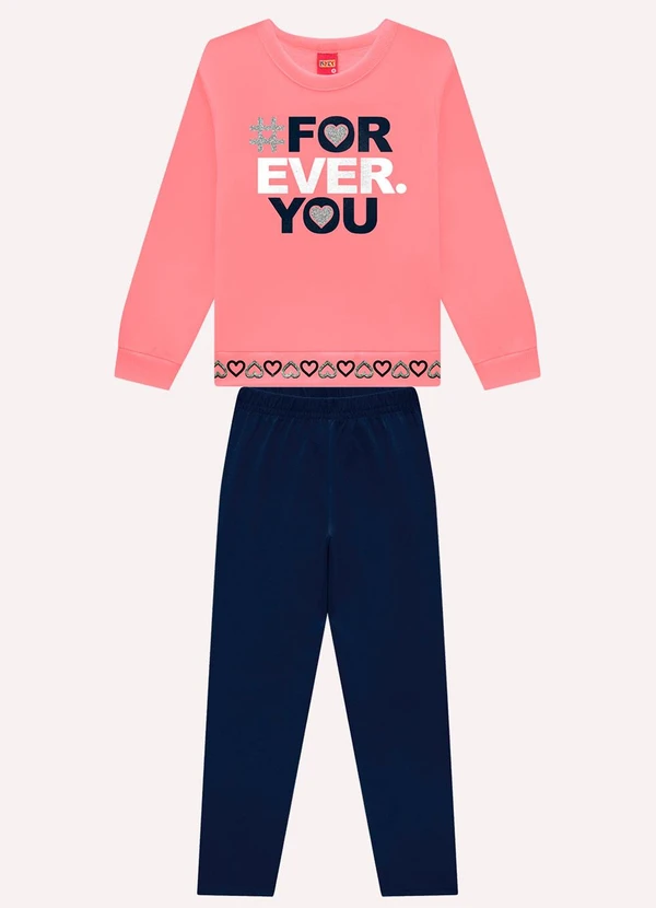 Kyly - Conjunto Infantil Menina Estampa Rosa