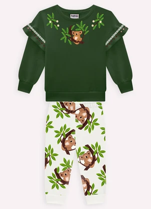 Nanai - Conjunto Infantil Menina Estampa Verde - NANAI