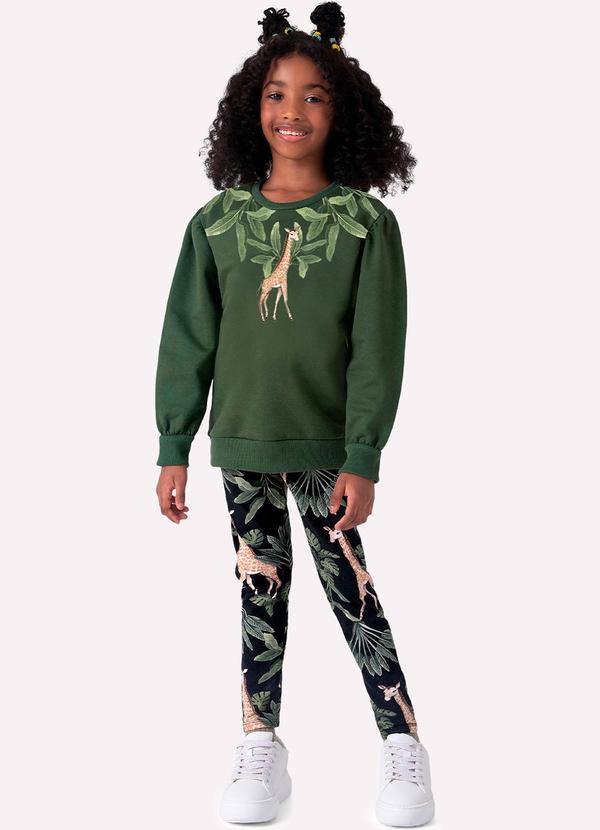 Nanai - Conjunto Infantil Menina Estampa Verde