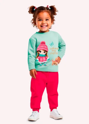 Kyly - Conjunto Infantil Menina Estampa Verde - KYLY