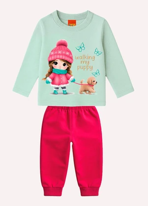 Kyly - Conjunto Infantil Menina Estampa Verde - KYLY