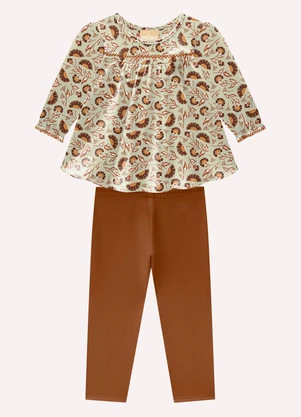 Milon - Conjunto Infantil Menina Estampa Verde - MILON