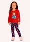 Kyly - Conjunto Infantil Menina Estampa Branco - variação: Vermelho
