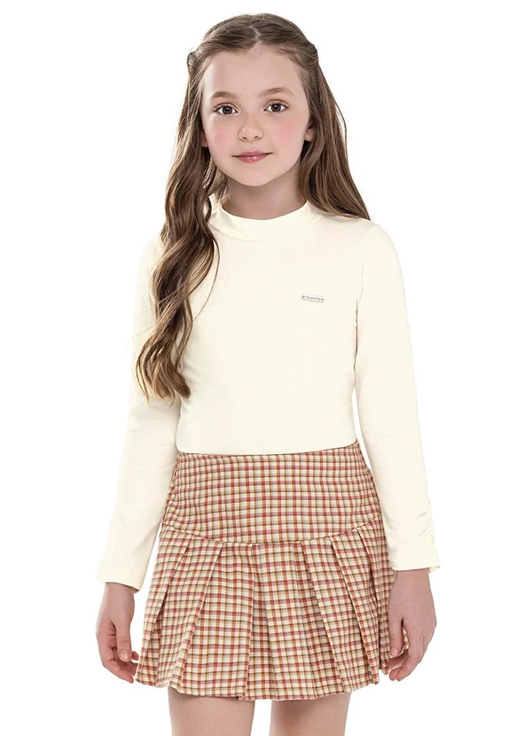 Colorittá - Conjunto Infantil Menina Flanela Bege