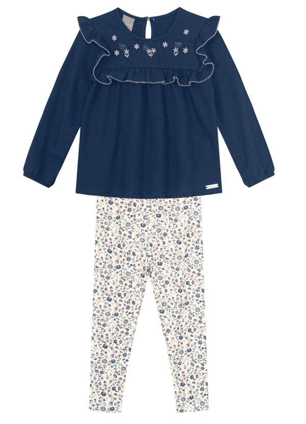 Brandili Mundi - Conjunto Infantil Menina Floral Elegante Azul 1