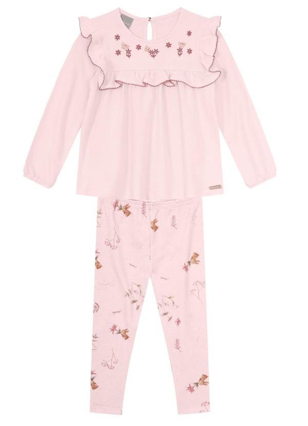 Brandili Mundi - Conjunto Infantil Menina Floral Elegante Rosa 1