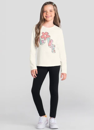 Brandili - Conjunto Infantil Menina Floral Natural - BRANDILI