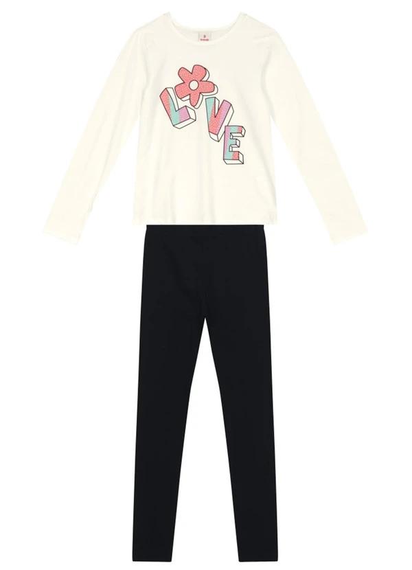 Brandili - Conjunto Infantil Menina Floral Natural 2