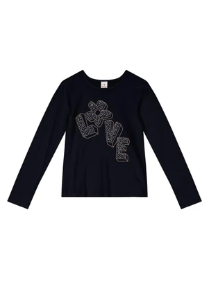 Brandili - Conjunto Infantil Menina Floral Preto - BRANDILI