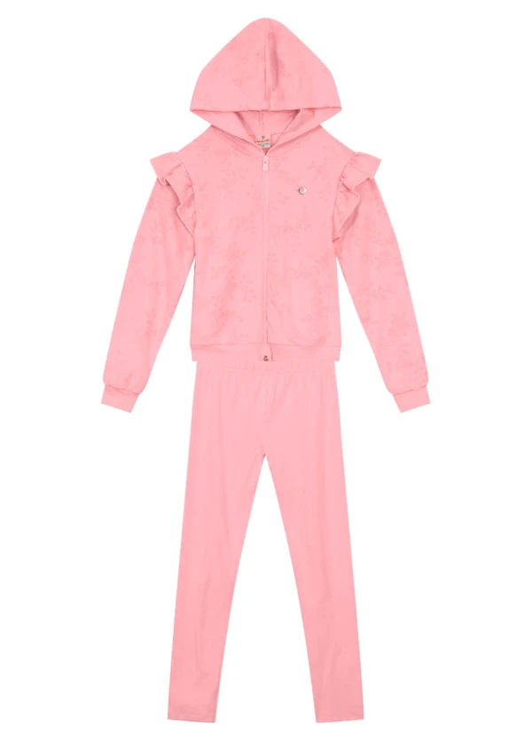 Brandili - Conjunto Infantil Menina Floral Rosa