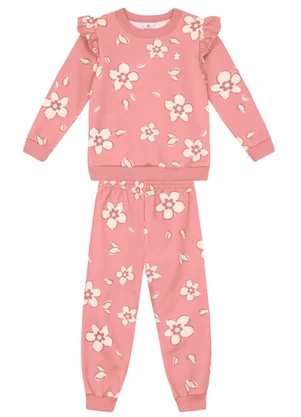 Brandili - Conjunto Infantil Menina Floral Rosa - BRANDILI