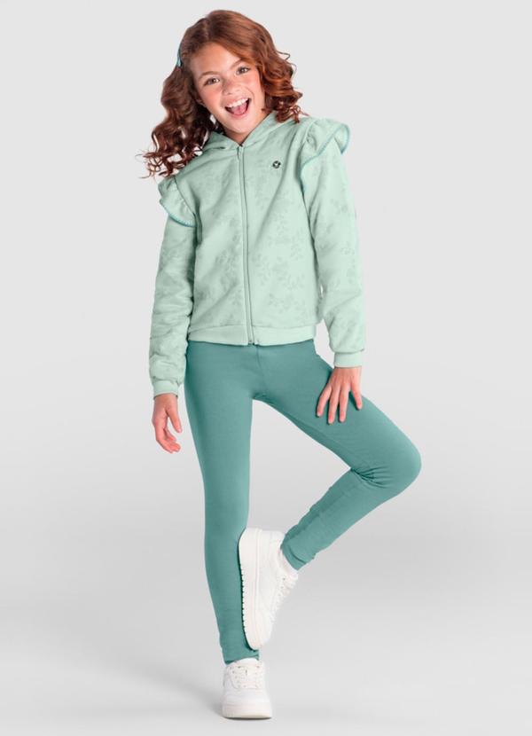 Brandili - Conjunto Infantil Menina Floral Verde