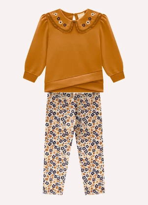Milon - Conjunto Infantil Menina Flores Amarelo - MILON