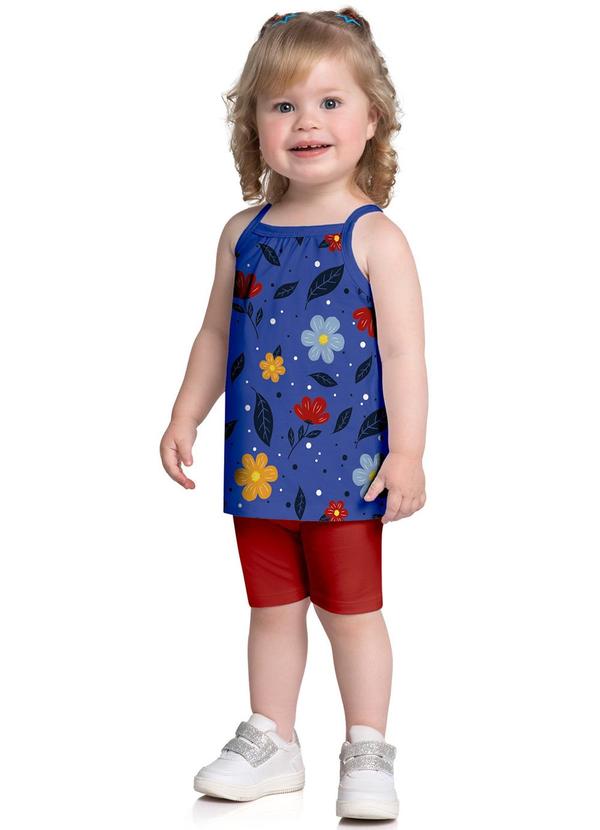 Kyly - Conjunto Infantil Menina Flores Azul