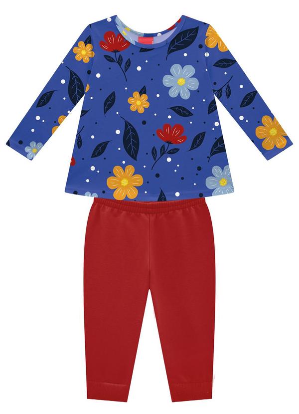 Kyly - Conjunto Infantil Menina Flores Azul 2