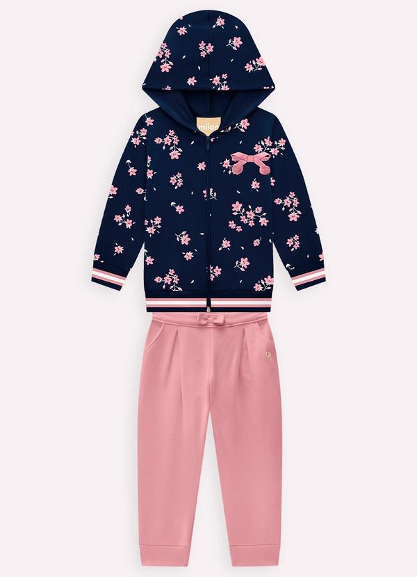Milon - Conjunto Infantil Menina Flores Azul
