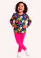 Kyly - Conjunto Infantil Menina Flores Azul - variação: Azul