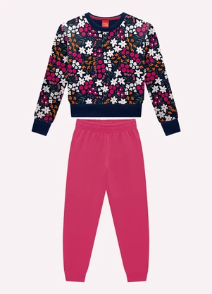 Kyly - Conjunto Infantil Menina Flores Azul - KYLY