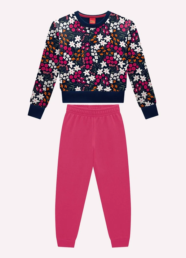 Kyly - Conjunto Infantil Menina Flores Azul