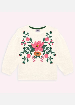 Nanai - Conjunto Infantil Menina Flores Cinza - NANAI