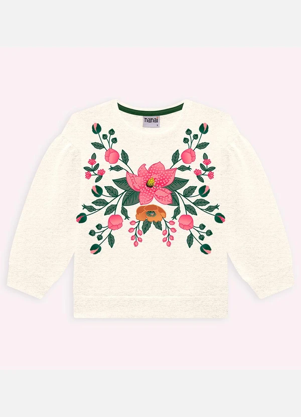 Nanai - Conjunto Infantil Menina Flores Cinza 2