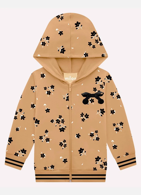 Milon - Conjunto Infantil Menina Flores Marrom 3