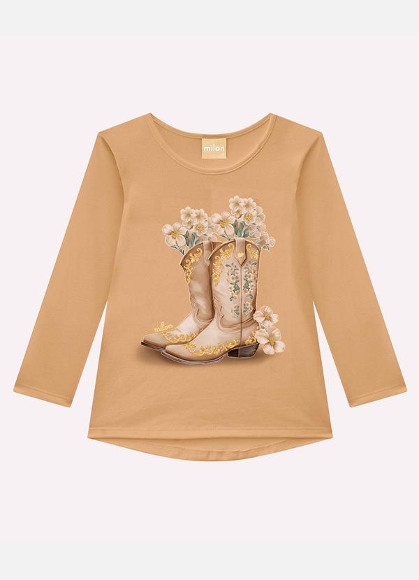 Milon - Conjunto Infantil Menina Flores Marrom 2