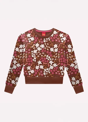 Kyly - Conjunto Infantil Menina Flores Marrom - KYLY