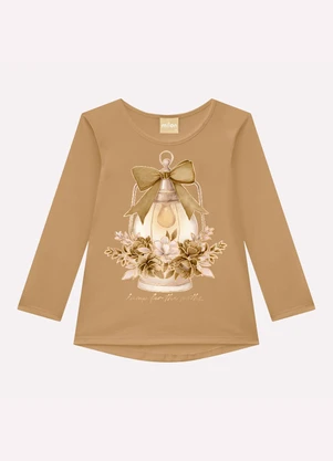 Milon - Conjunto Infantil Menina Flores Marrom - MILON