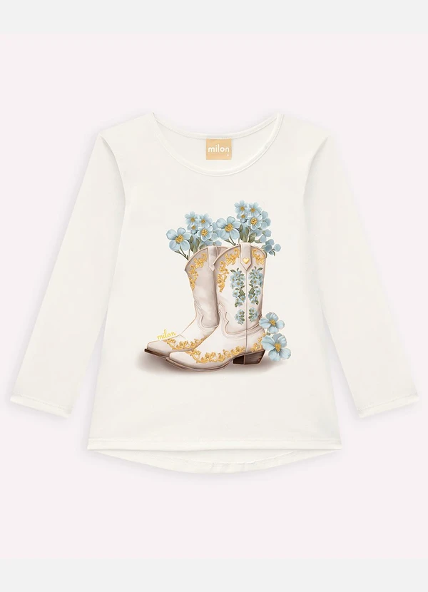 Milon - Conjunto Infantil Menina Flores Off White 3
