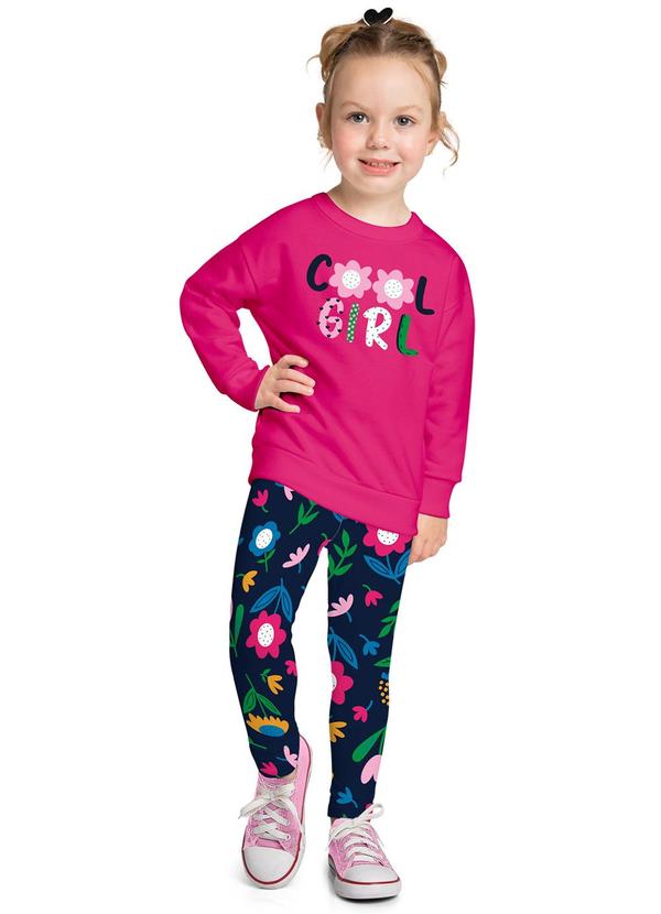 Kyly - Conjunto Infantil Menina Flores Rosa
