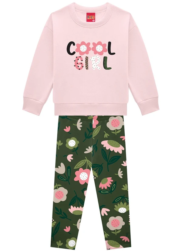 Kyly - Conjunto Infantil Menina Flores Rosa
